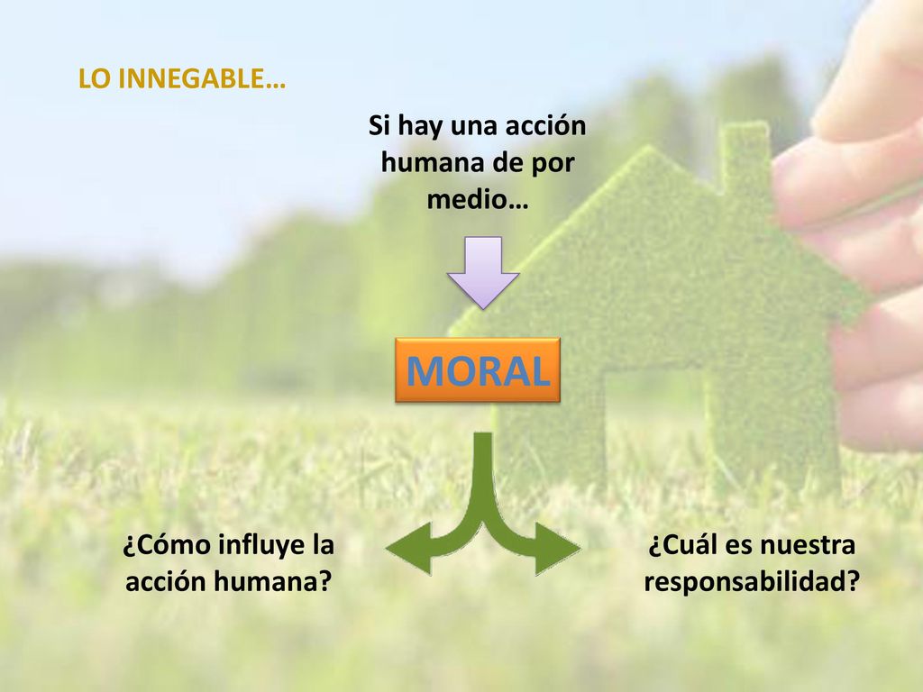 MORAL LO INNEGABLE… Si hay una acción humana de por medio…