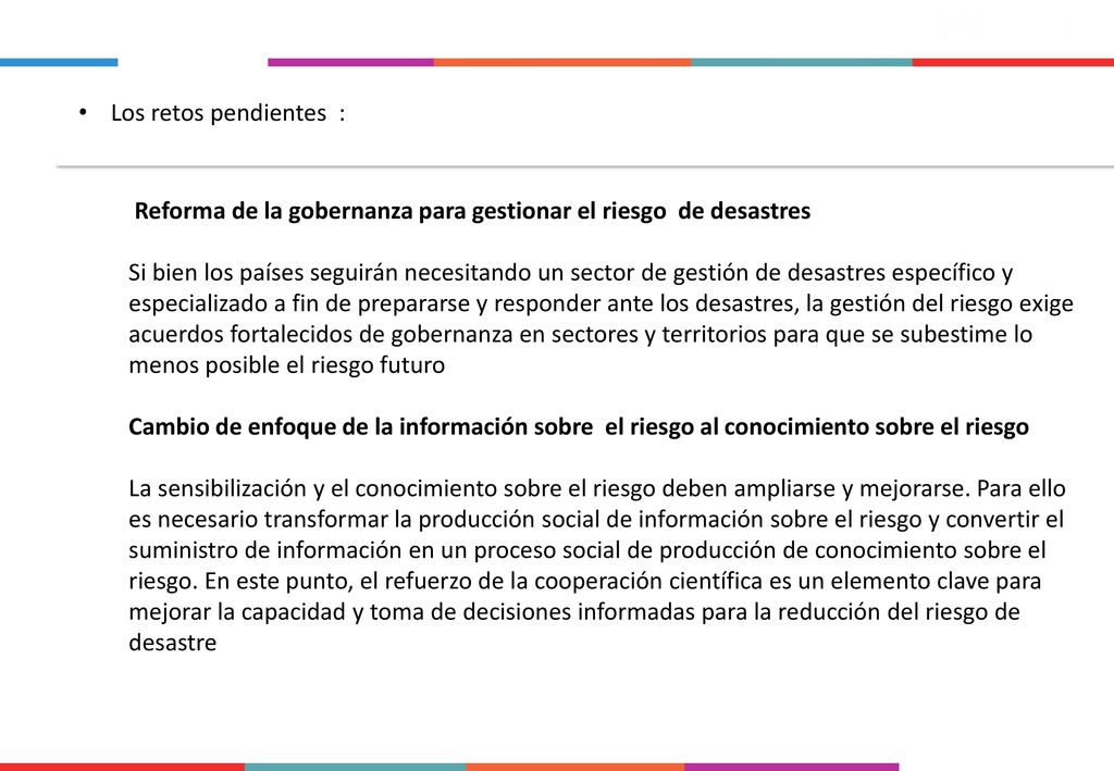 Reforma de la gobernanza para gestionar el riesgo de desastres