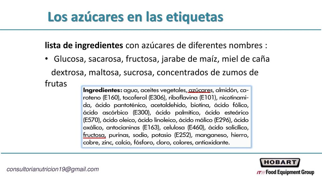 Los azúcares en las etiquetas