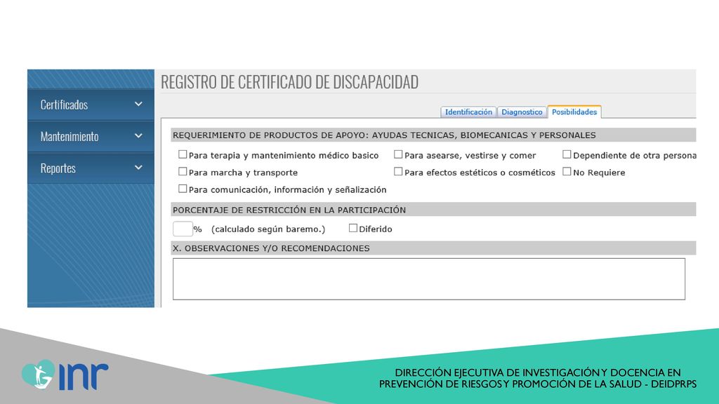 DIRECCIÓN EJECUTIVA DE INVESTIGACIÓN Y DOCENCIA EN PREVENCIÓN DE RIESGOS Y PROMOCIÓN DE LA SALUD - DEIDPRPS