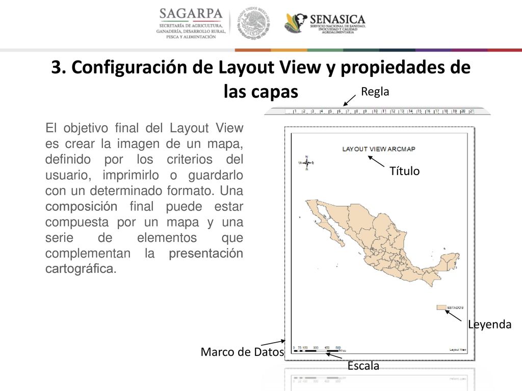 3. Configuración de Layout View y propiedades de las capas