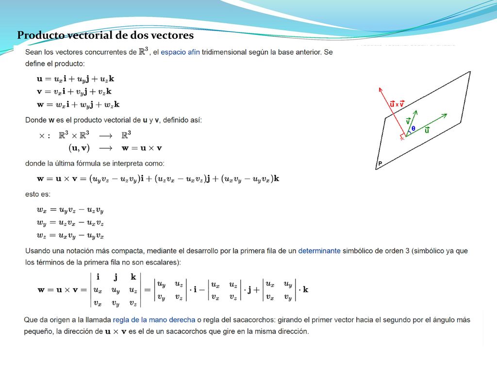 Producto vectorial de dos vectores
