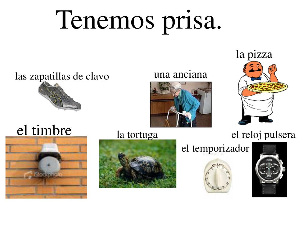 Tenemos prisa. el timbre la pizza una anciana las zapatillas de clavo