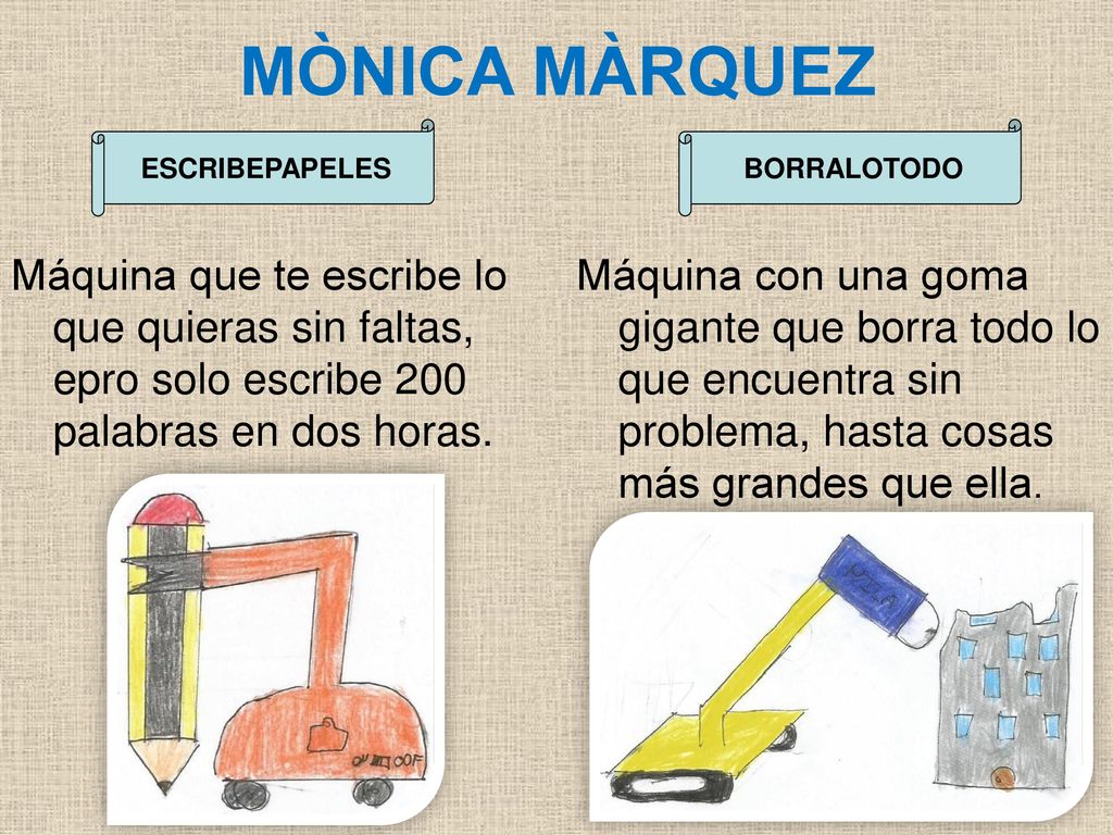 MÒNICA MÀRQUEZ ESCRIBEPAPELES. BORRALOTODO. Máquina que te escribe lo que quieras sin faltas, epro solo escribe 200 palabras en dos horas.