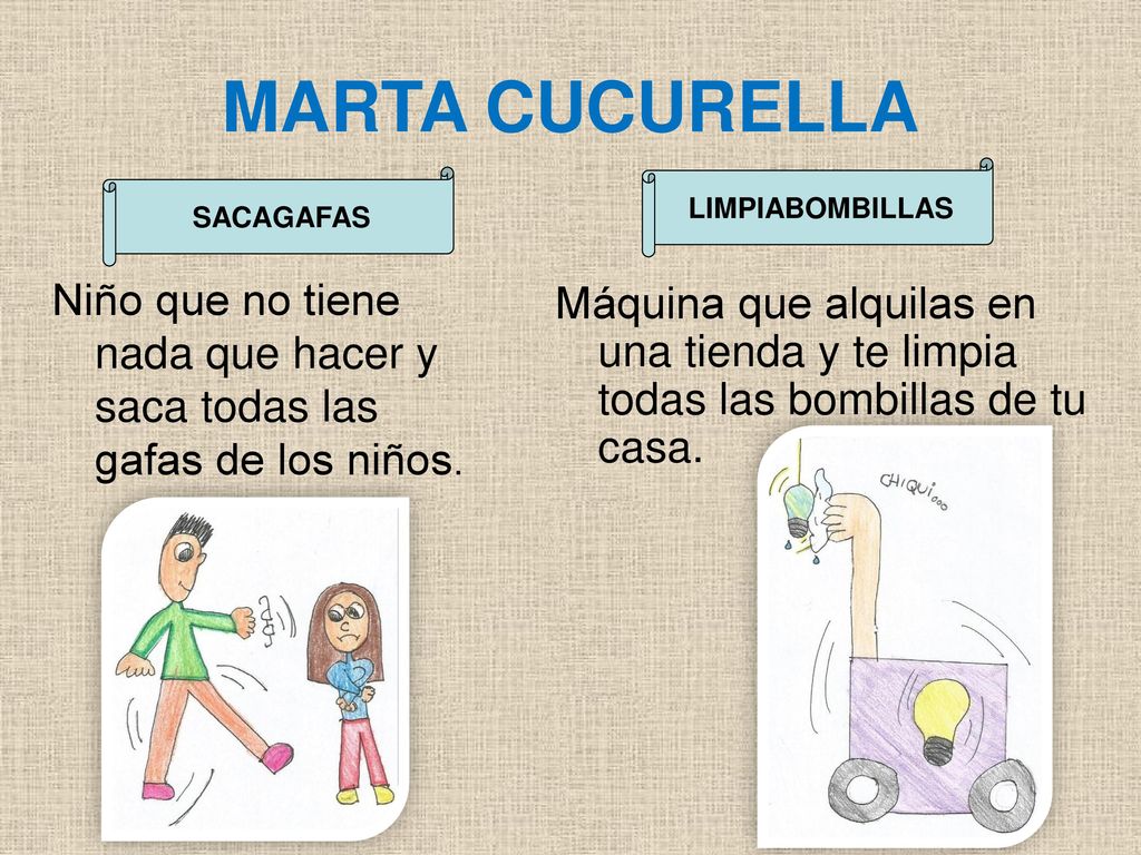 MARTA CUCURELLA LIMPIABOMBILLAS. SACAGAFAS. Niño que no tiene nada que hacer y saca todas las gafas de los niños.