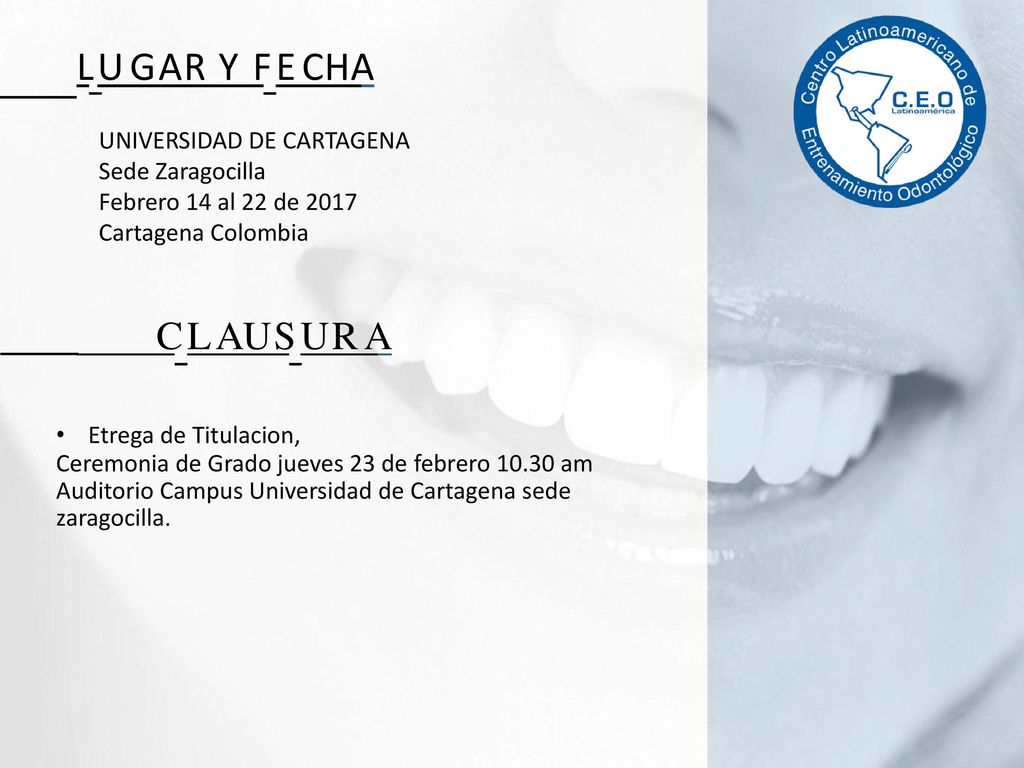 L_U G A R Y F_E C H A C_L A U S_U R A UNIVERSIDAD DE CARTAGENA