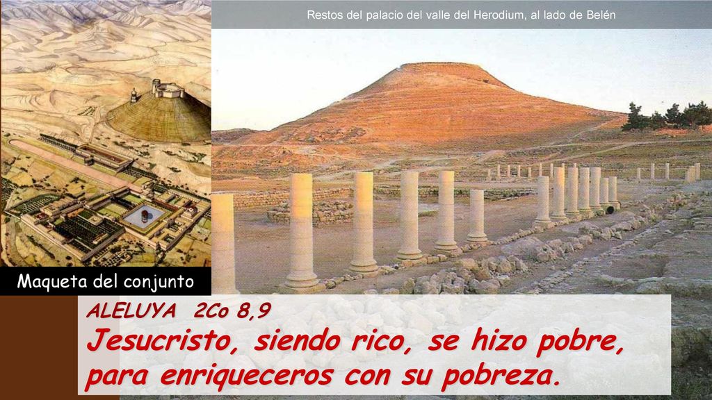 Restos del palacio del valle del Herodium, al lado de Belén