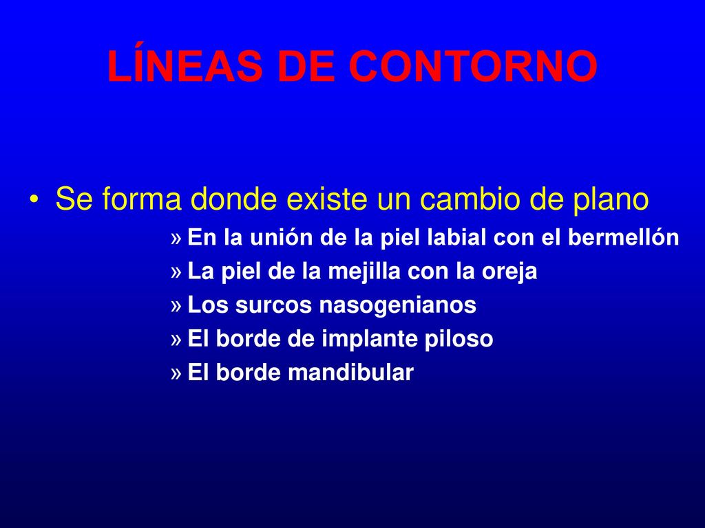 LÍNEAS DE CONTORNO Se forma donde existe un cambio de plano