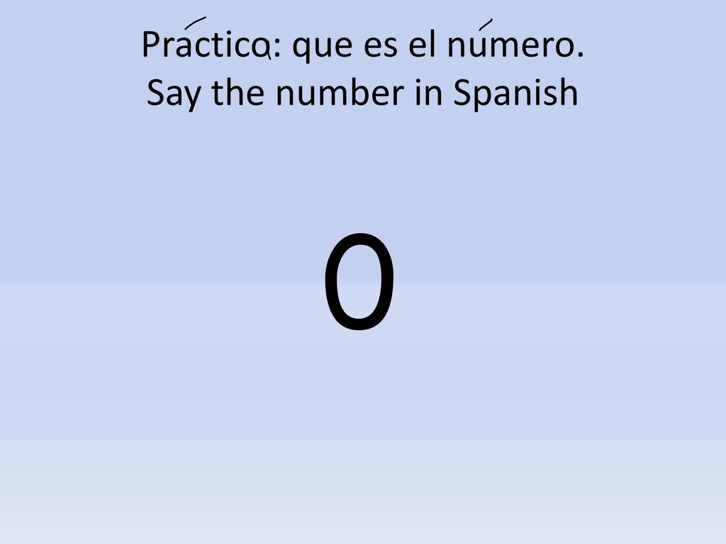 Practico: que es el numero. Say the number in Spanish