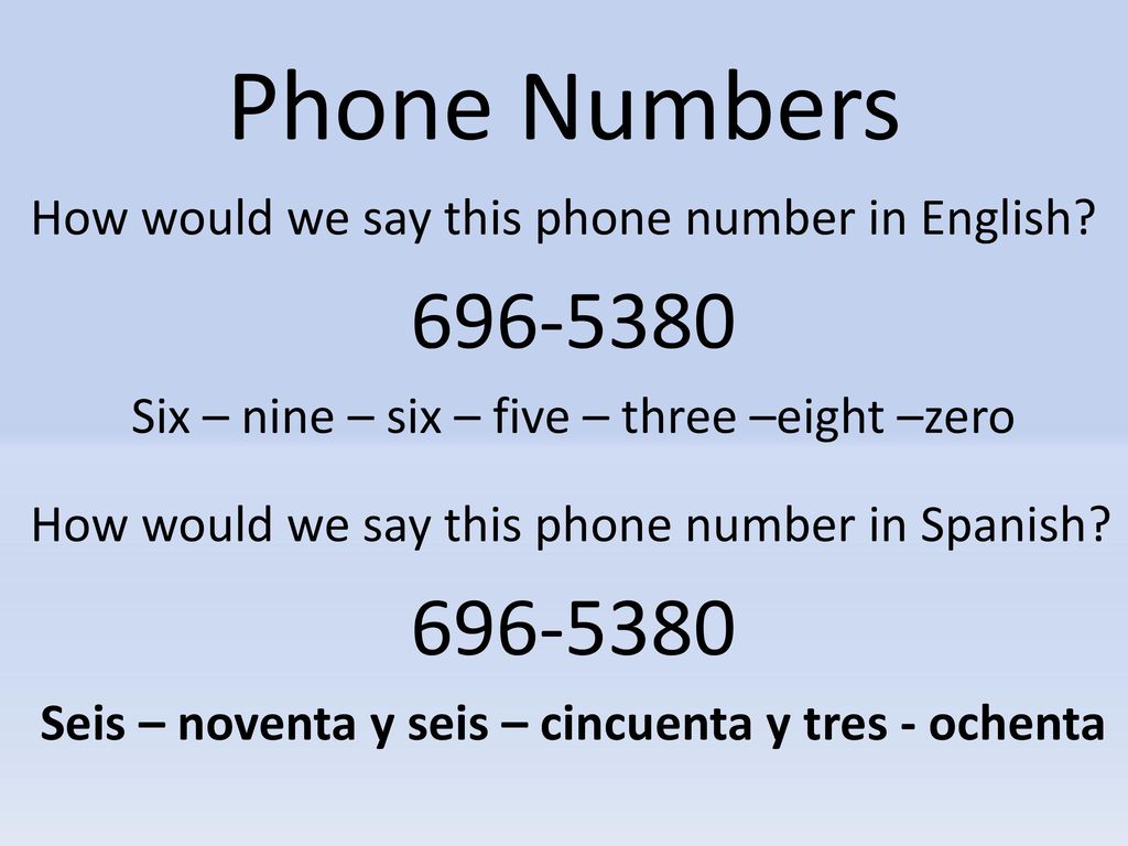 Seis – noventa y seis – cincuenta y tres - ochenta