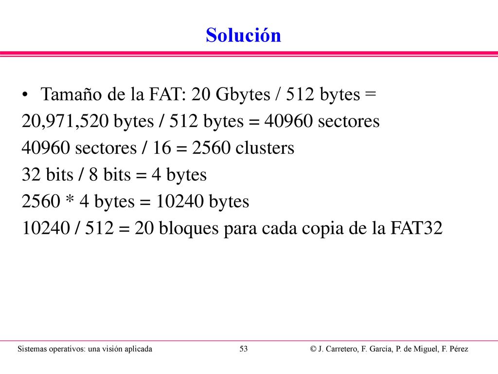 Asignación indexada Existen bloques con índices (enlaces) a todos los bloques del fichero. Acceso rápido y no secuencial.