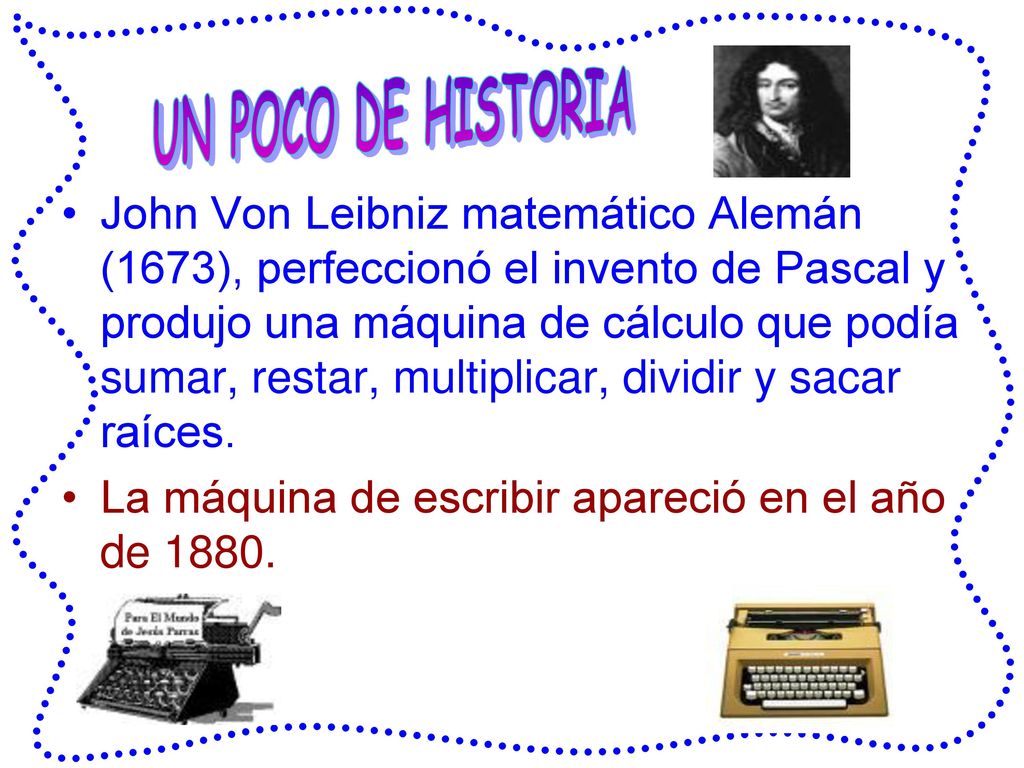 La máquina de escribir apareció en el año de 1880.