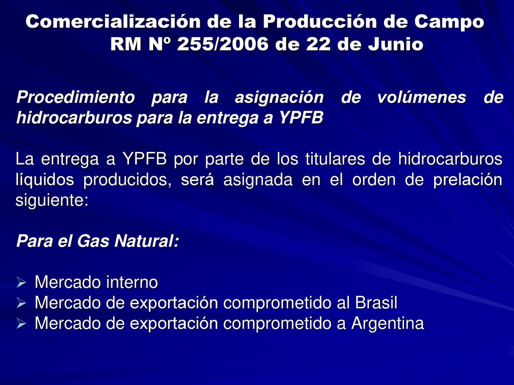Comercialización de la Producción de Campo RM Nº 255/2006 de 22 de Junio