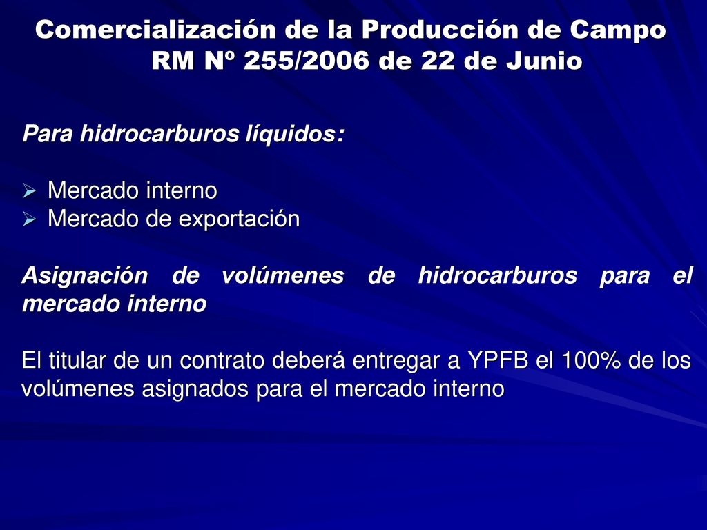 Comercialización de la Producción de Campo RM Nº 255/2006 de 22 de Junio