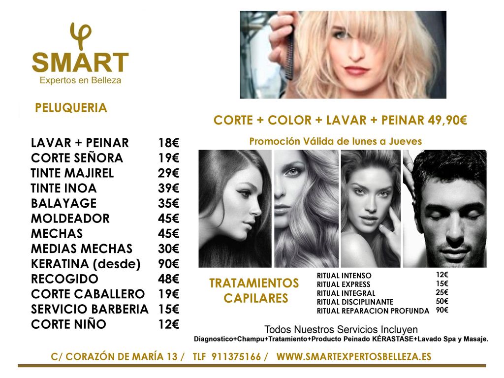 CORTE + COLOR + LAVAR + PEINAR 49,90€