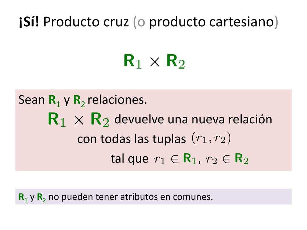 ¡Sí! Producto cruz (o producto cartesiano)