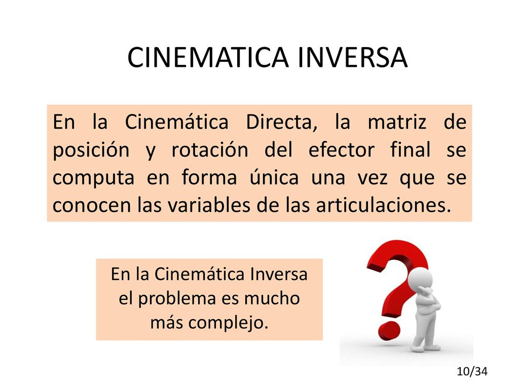 En la Cinemática Inversa el problema es mucho más complejo.