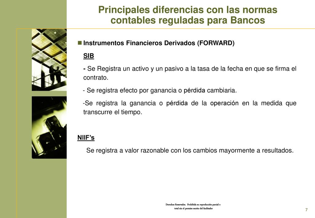 Principales diferencias con las normas contables reguladas para Bancos