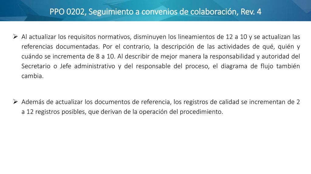 PPO 0202, Seguimiento a convenios de colaboración, Rev. 4