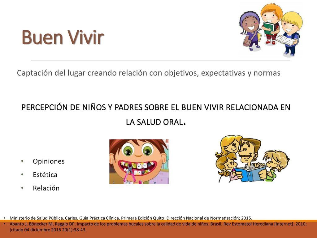 Buen Vivir Captación del lugar creando relación con objetivos, expectativas y normas.