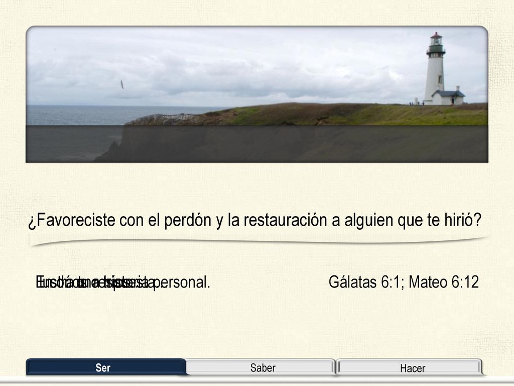 ¿Favoreciste con el perdón y la restauración a alguien que te hirió