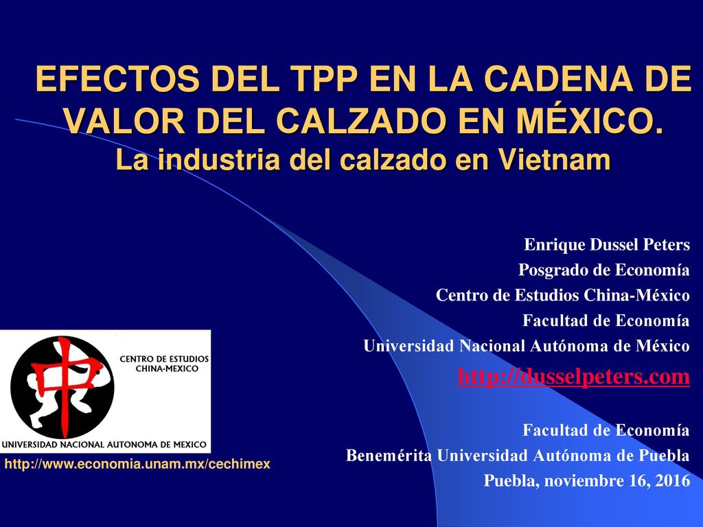 EFECTOS DEL TPP EN LA CADENA DE VALOR DEL CALZADO EN MÉXICO