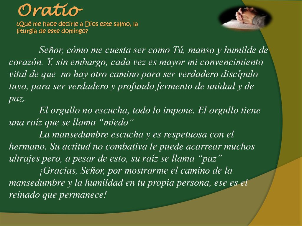 Oratio ¿Qué me hace decirle a Dios este salmo, la liturgia de este domingo
