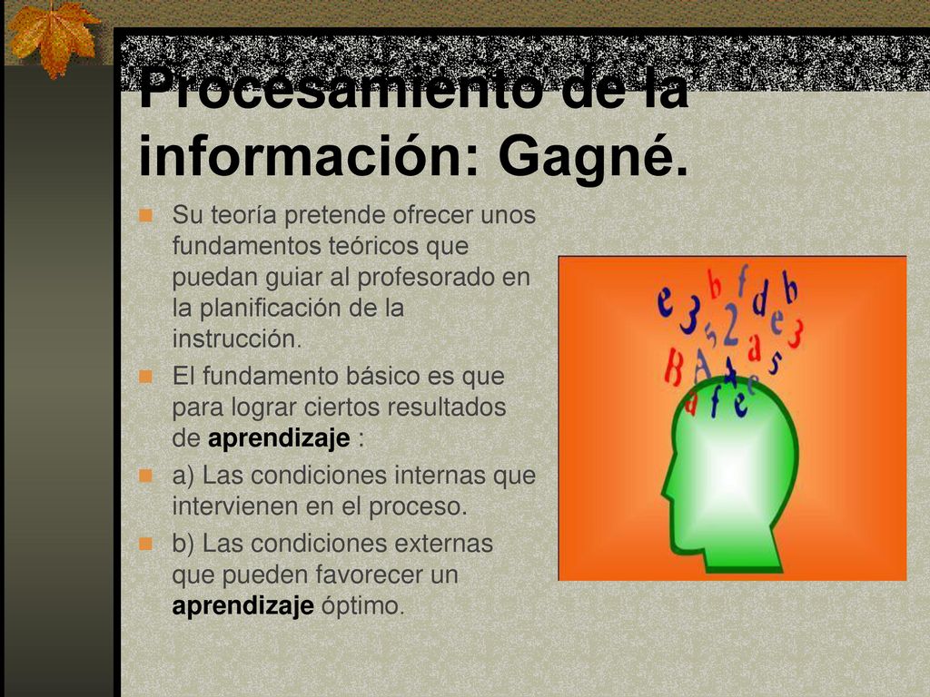 Procesamiento de la información: Gagné.