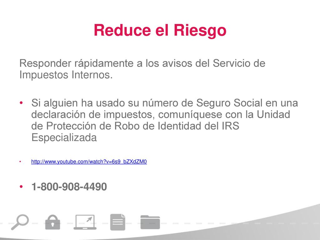 Reduce el Riesgo Responder rápidamente a los avisos del Servicio de Impuestos Internos.