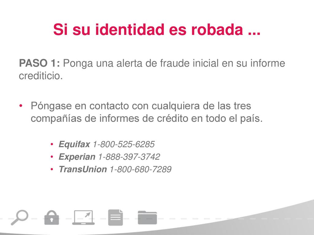[If the presenter would like to address recovering from identity theft, leave slides 17 to 20 here. If not, go directly to slide 22.]