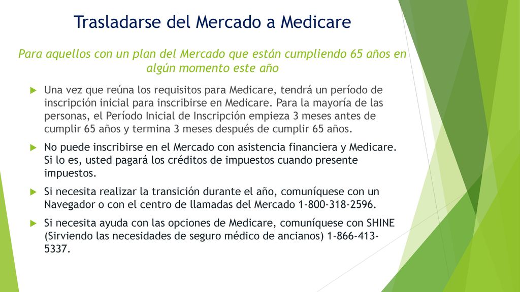 Trasladarse del Mercado a Medicare Para aquellos con un plan del Mercado que están cumpliendo 65 años en algún momento este año