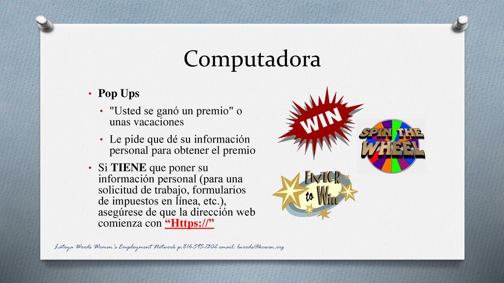 Computadora Pop Ups Usted se ganó un premio o unas vacaciones