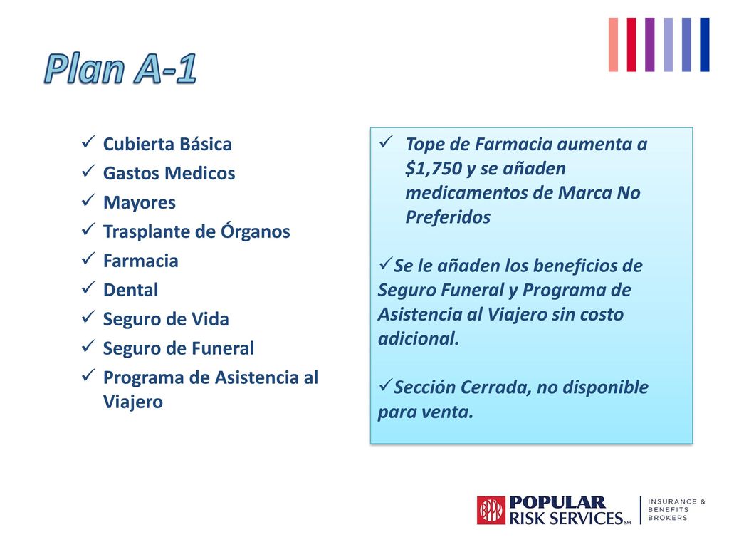 Plan A-1 Cubierta Básica Gastos Medicos Mayores Trasplante de Órganos