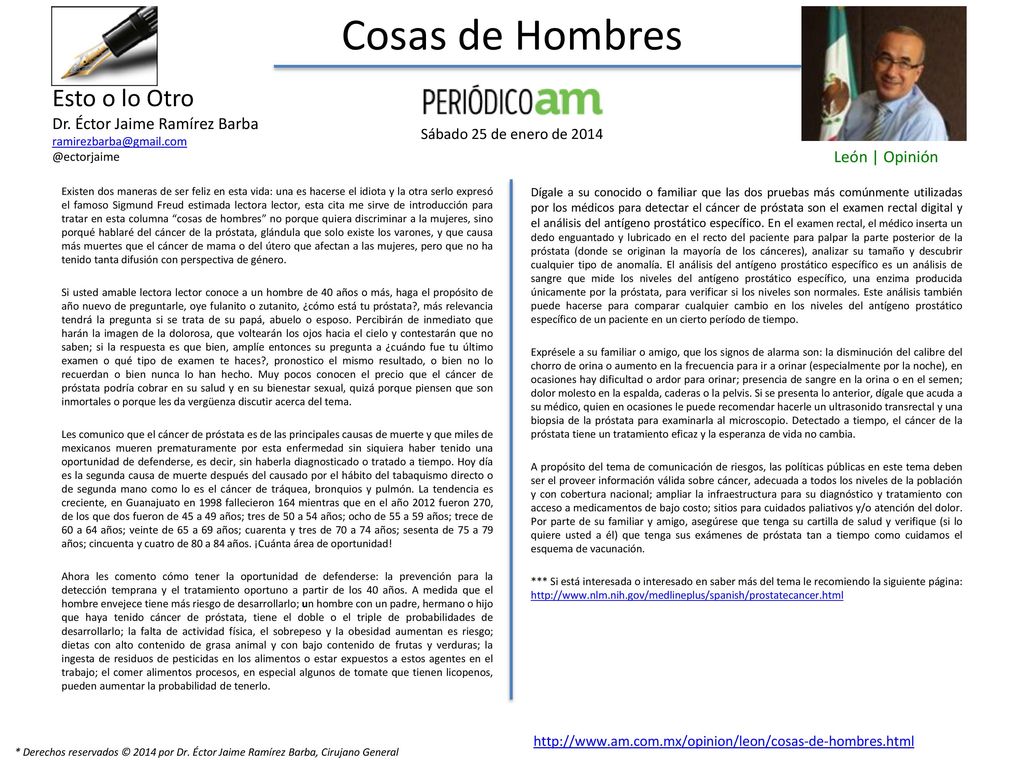 Cosas de Hombres Esto o lo Otro Dr. Éctor Jaime Ramírez Barba