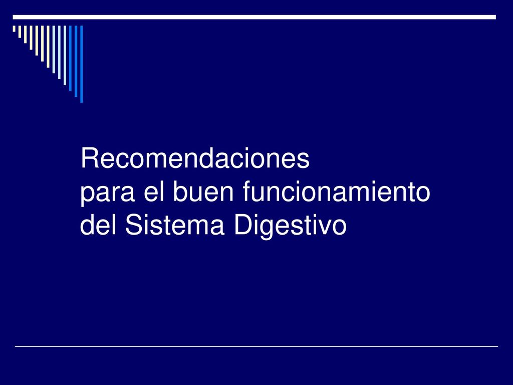 Recomendaciones para el buen funcionamiento del Sistema Digestivo