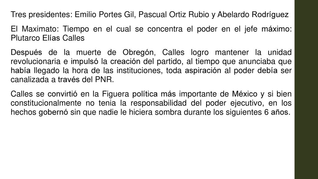 Tres presidentes: Emilio Portes Gil, Pascual Ortiz Rubio y Abelardo Rodríguez