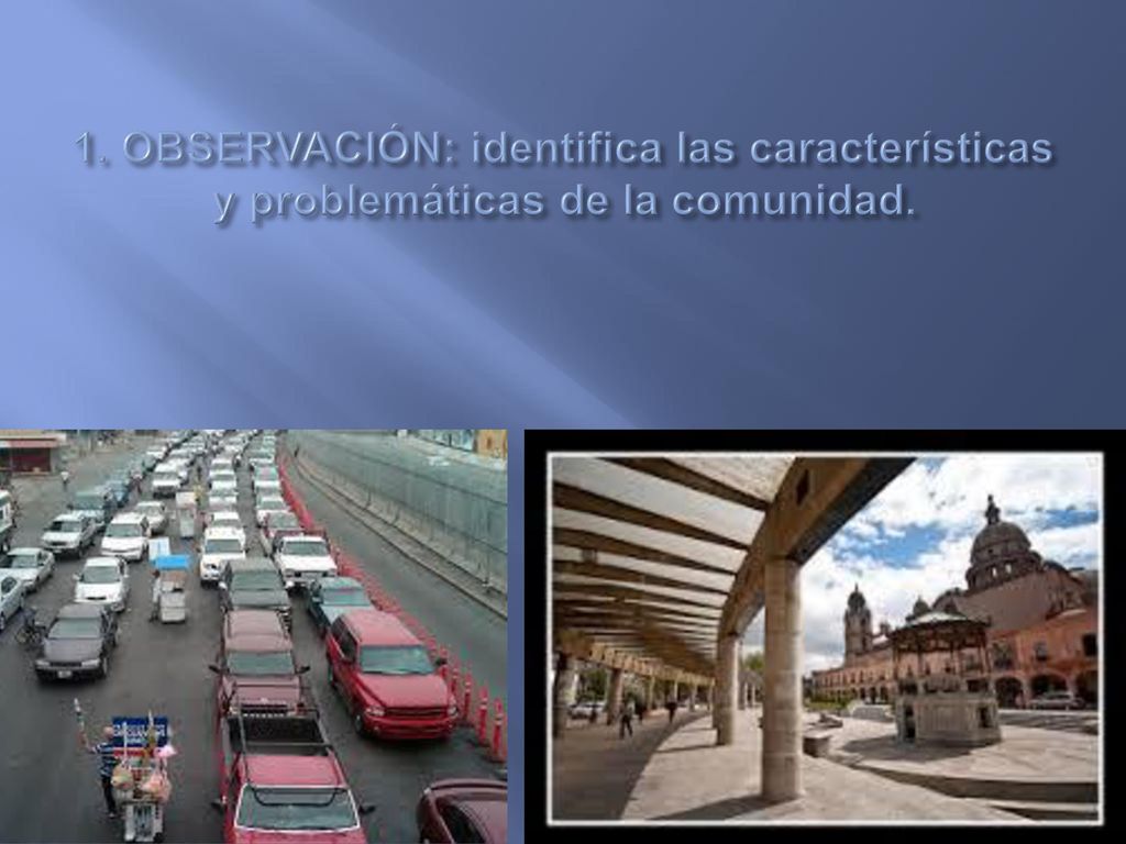 1. OBSERVACIÓN: identifica las características y problemáticas de la comunidad.