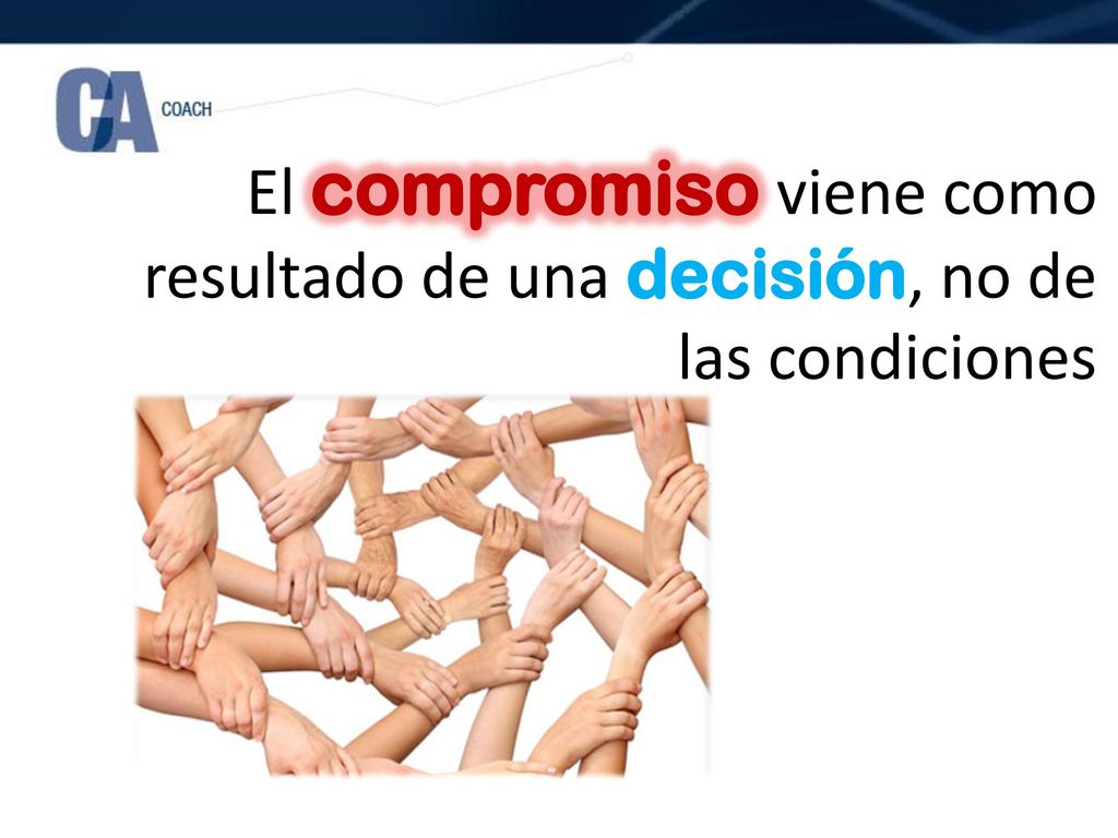 El compromiso viene como resultado de una decisión, no de las condiciones