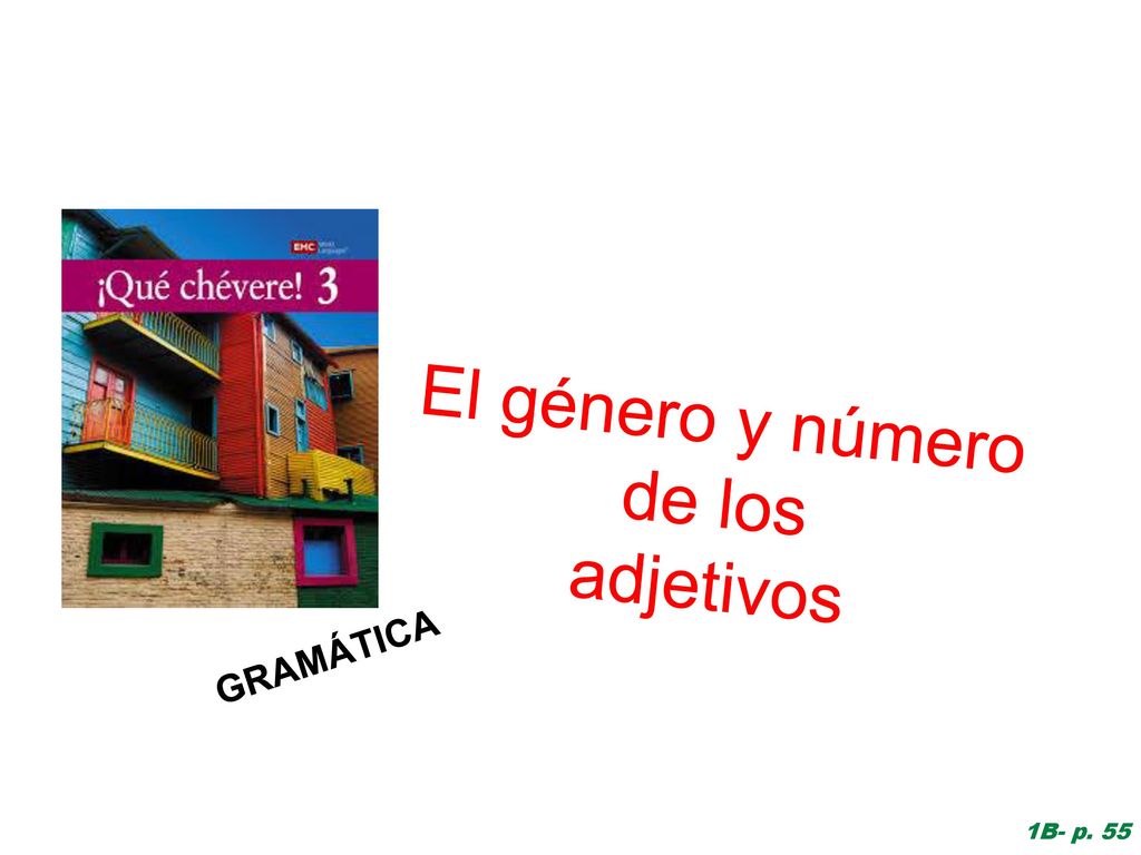 El género y número de los adjetivos GRAMÁTICA 1B- p. 55