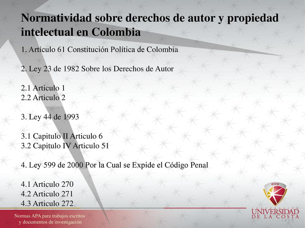 Normatividad sobre derechos de autor y propiedad intelectual en Colombia