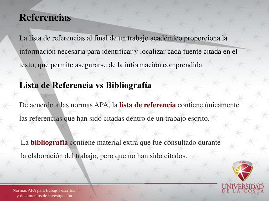 Referencias Lista de Referencia vs Bibliografía