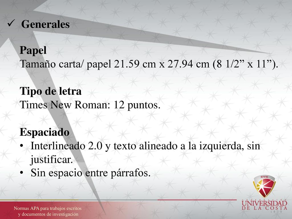 Tamaño carta/ papel cm x cm (8 1/2 x 11 ). Tipo de letra