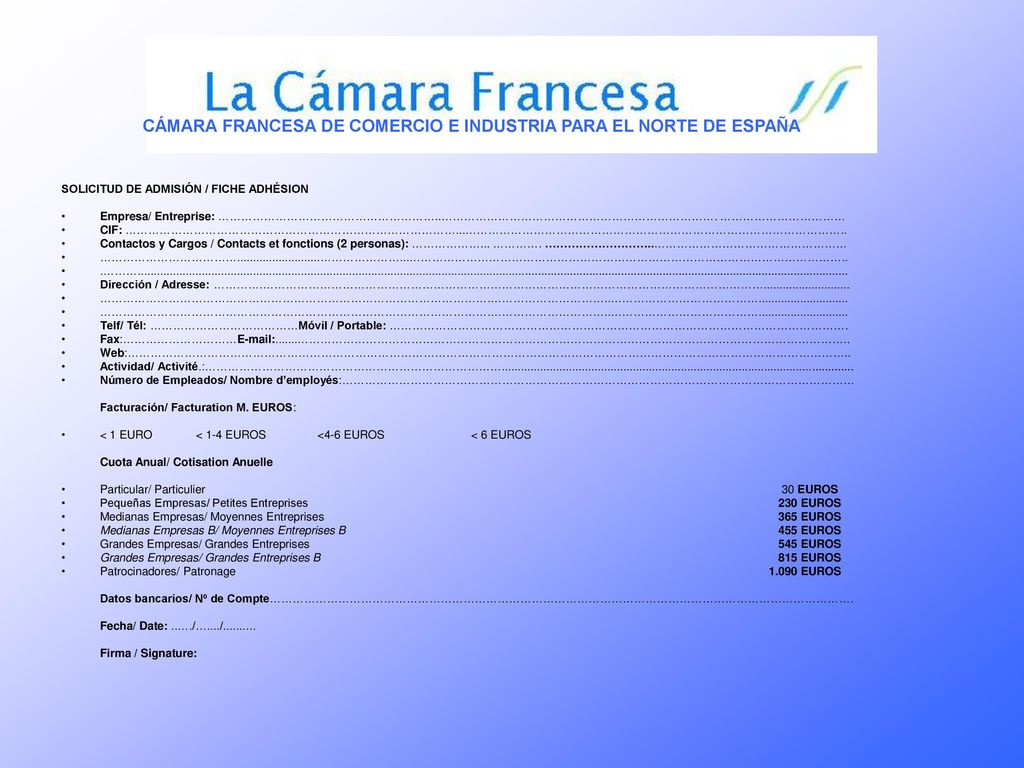 CÁMARA FRANCESA DE COMERCIO E INDUSTRIA PARA EL NORTE DE ESPAÑA
