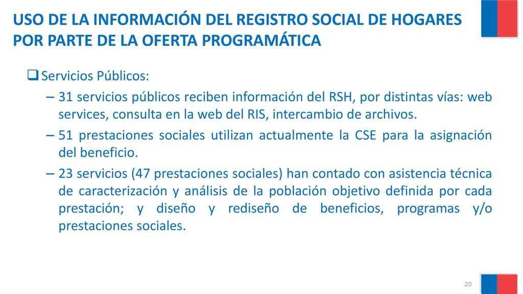 USO DE LA INFORMACIÓN DEL REGISTRO SOCIAL DE HOGARES POR PARTE DE LA OFERTA PROGRAMÁTICA