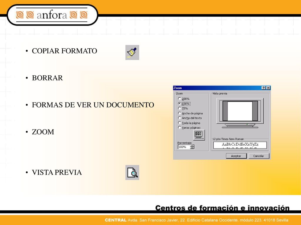 COPIAR FORMATO BORRAR FORMAS DE VER UN DOCUMENTO ZOOM VISTA PREVIA