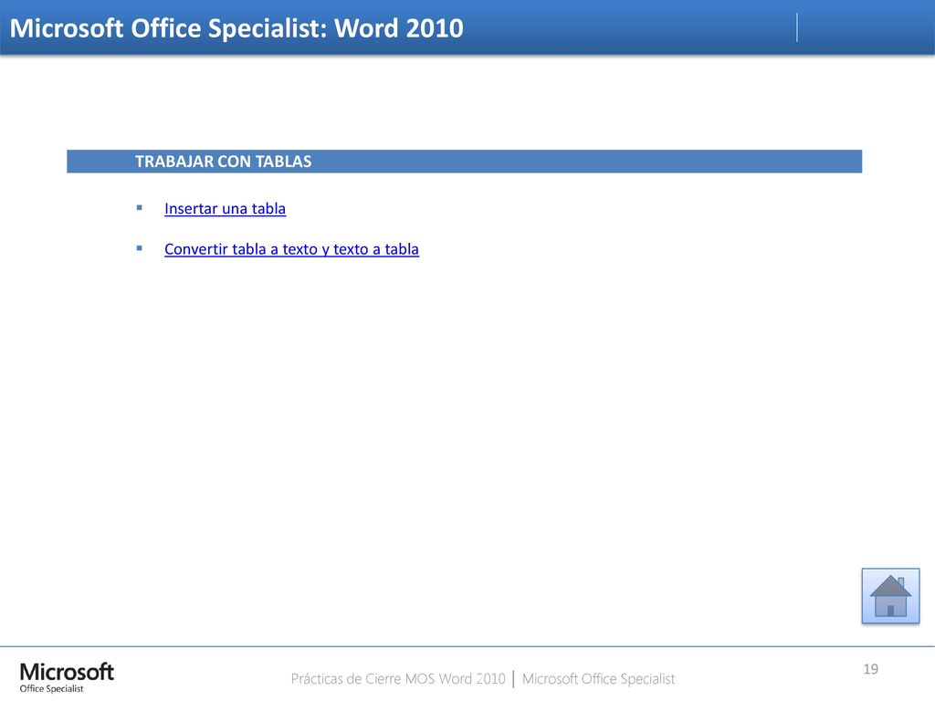 Prácticas de Cierre MOS Word 2010 │ Microsoft Office Specialist