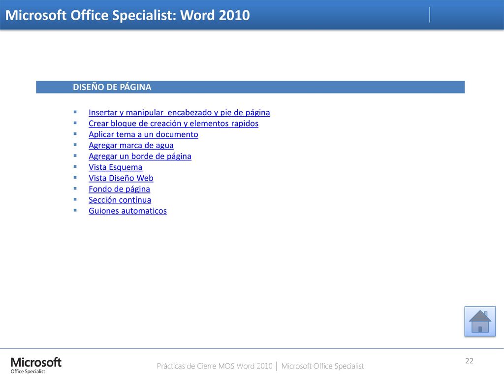 Prácticas de Cierre MOS Word 2010 │ Microsoft Office Specialist