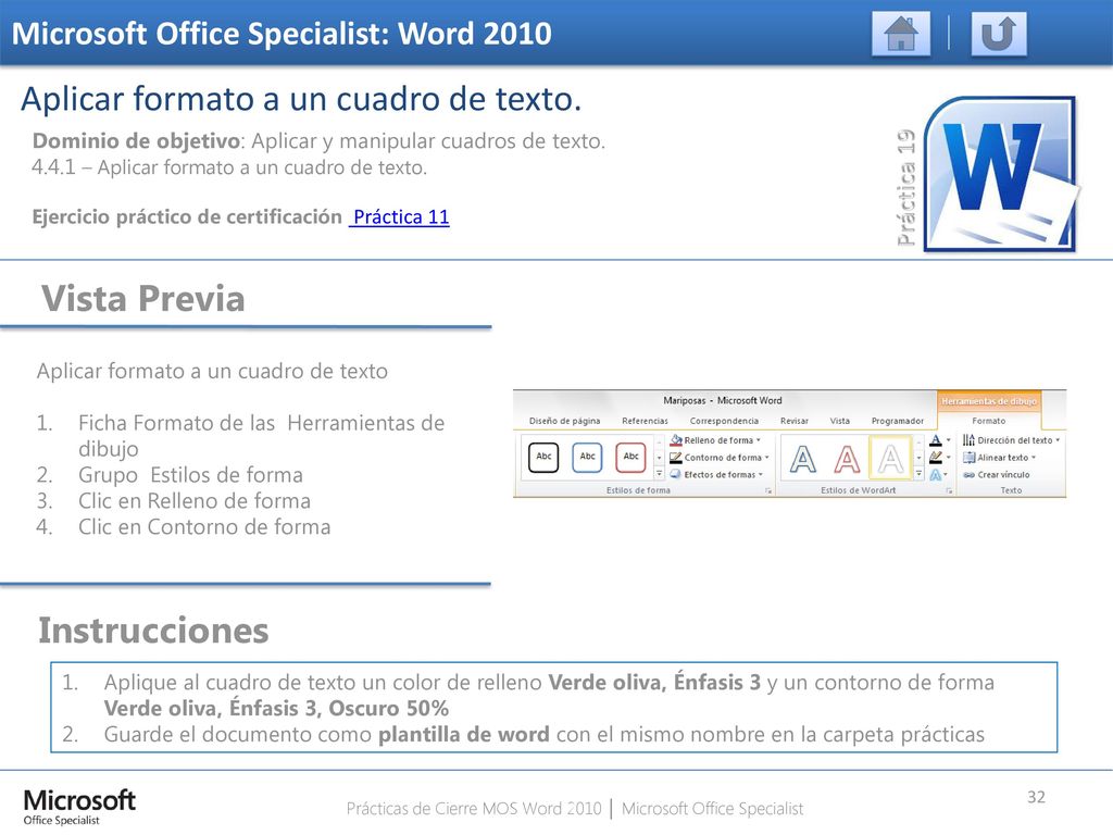 Prácticas de Cierre MOS Word 2010 │ Microsoft Office Specialist