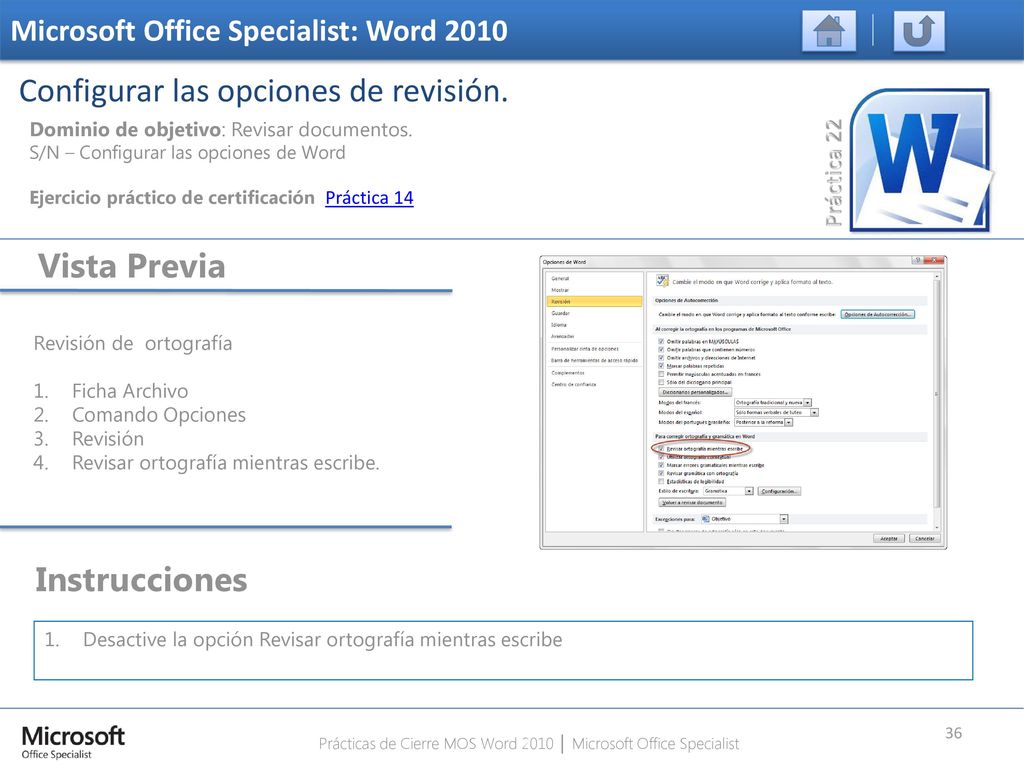 Prácticas de Cierre MOS Word 2010 │ Microsoft Office Specialist