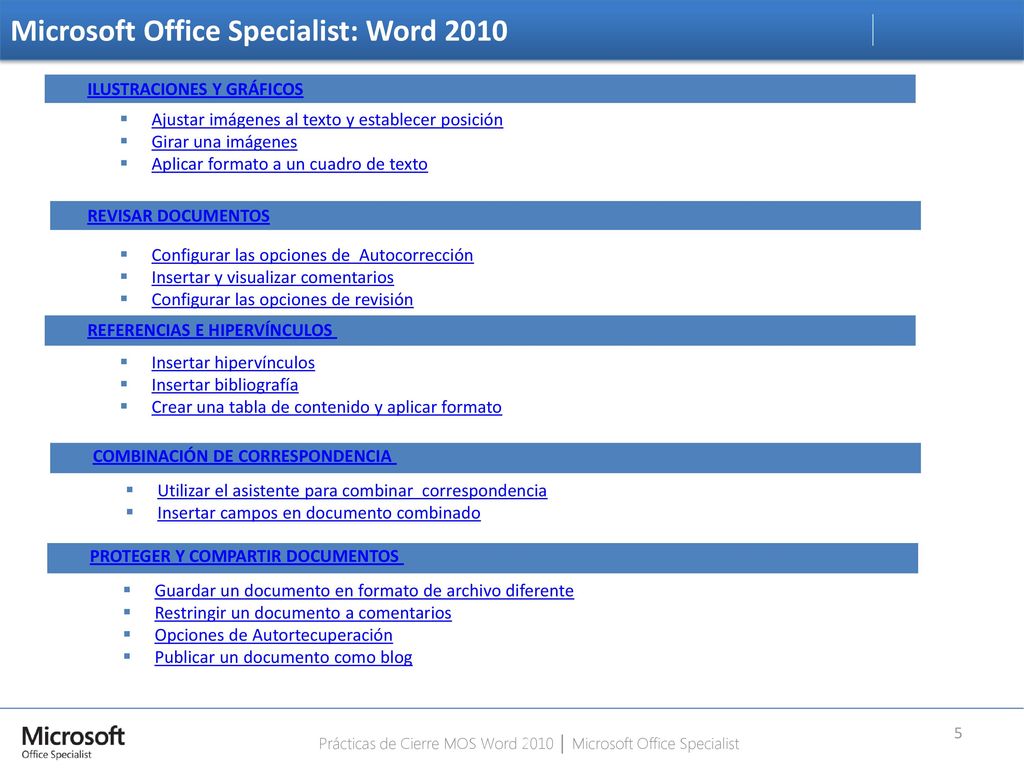 Prácticas de Cierre MOS Word 2010 │ Microsoft Office Specialist